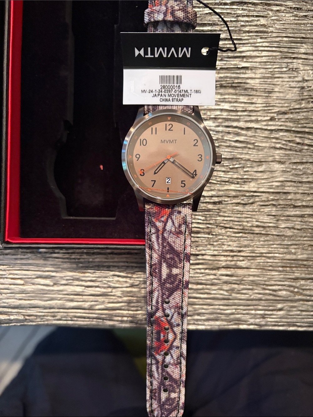 MVMT Men's Beige Dial Watch with CAMO Fabric Strap NWT